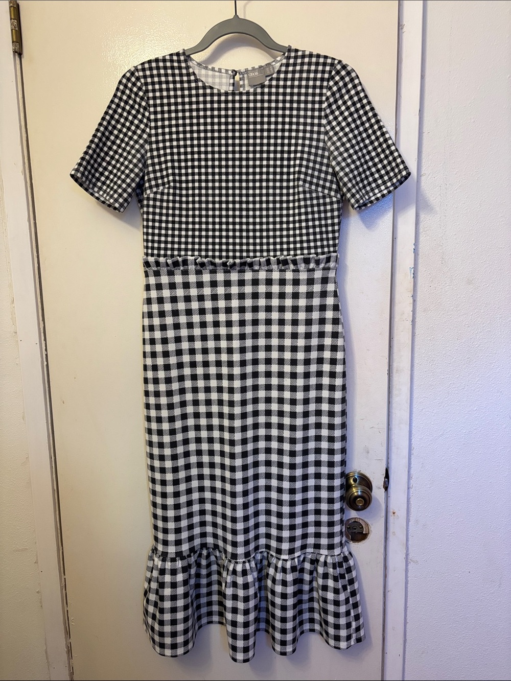 ASOS Black and White Gingham Ruffle Hem Kids' Dress
